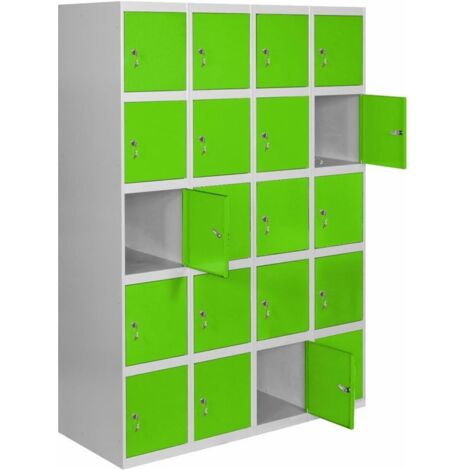 Armario Taquilla SIMON LOCKER Profesional Monobloque 5 Puerta 4/20 300 (1200)Gris/Verde