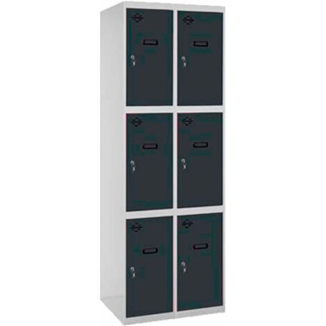 Armario Taquilla SIMON LOCKER PROF.Monobloque 3 PUERTA 2/6 300 (600) GR/AN