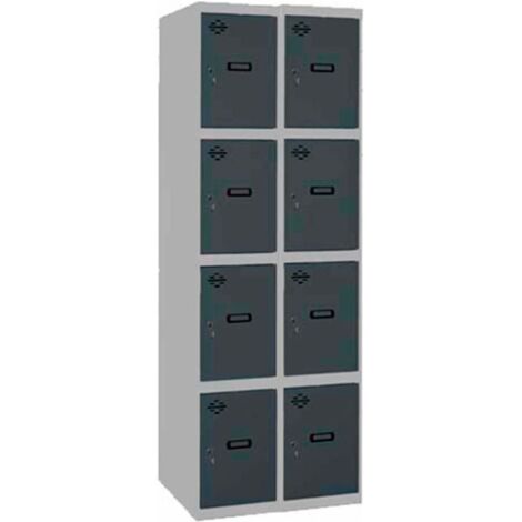 Armario Taquilla SIMON LOCKER PROF.Monobloque 4 PUERTA 2/8 400 (800) GR/AN