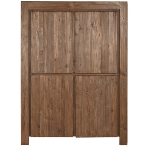 Armario Teca Reciclada 130X45X180 4 Puertas