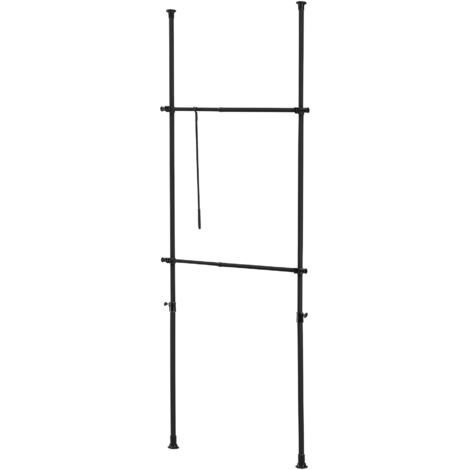 Armario telescópico espacio de almacenaje 75 -115 cm acero lacado negro 030008159