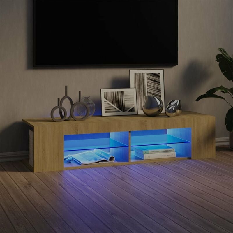 

Armario TV con luces LED roble Sonoma 135x39x30 cm
