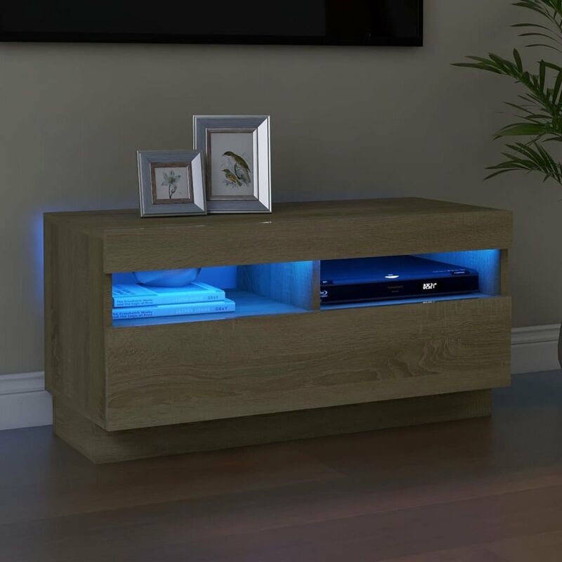 

Armario TV con luces LED roble Sonoma 80x35x40 cm