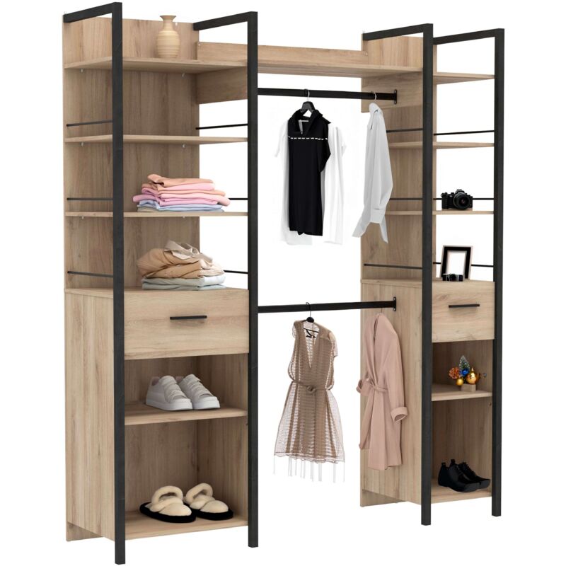 

Armario Urano vestido abierto habitacion dormitorio estilo industrial color roble kronberg 180x45x208 cm