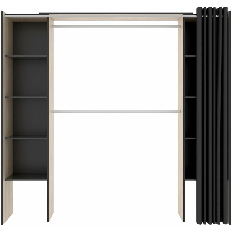 

Armario Vestidir ropero con cortina extensible adaptable de 180-110 cm