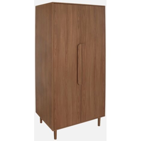 Armario vestidor con efecto madera, 2 puertas y barra para colgar