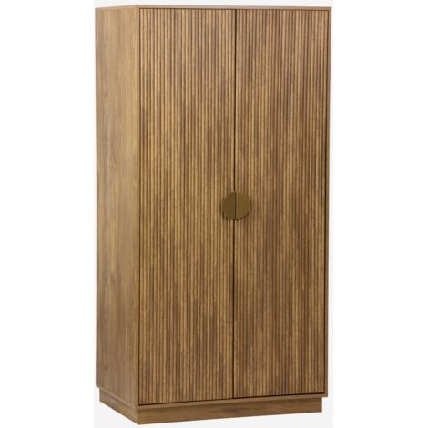 Armario vestidor efecto madera de mango ranurado, 2 puertas