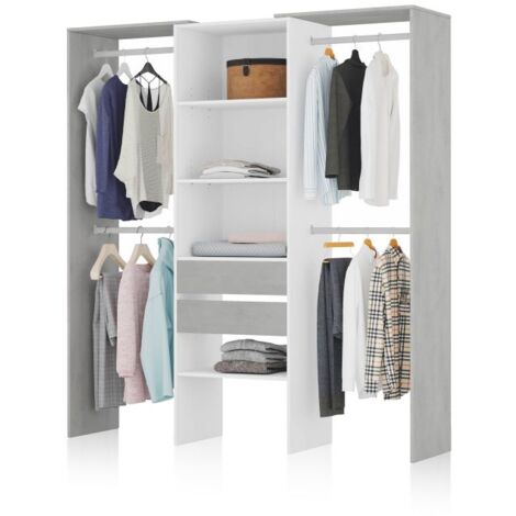 Armario vestidor Lada Blanco - Cemento (ancho) x 202cm (alto)