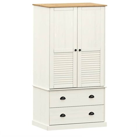Armario VIGO madera maciza de pino blanco 90x55x170 cm vidaXL