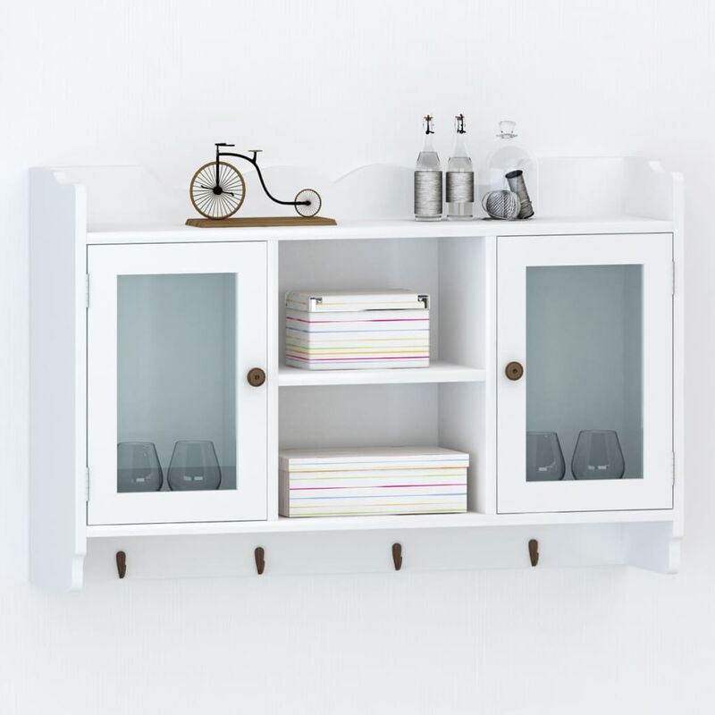 

Armario/Vitrina MDF de Pared para Libros/DVD/Cristalería (Blanco)