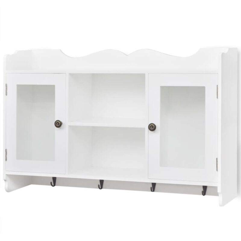 

Vidaxl - Armario/Vitrina MDF de Pared para Libros/DVD/Cristalería (Blanco) - Blanco