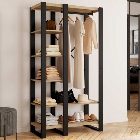 Armario y estantería ONYX de madera y negro