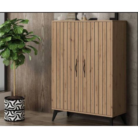 Armario zapatero 2 puertas Alicia en color roble amazonia. 80cm(ancho) 115cm(altura) 33cm(fondo)