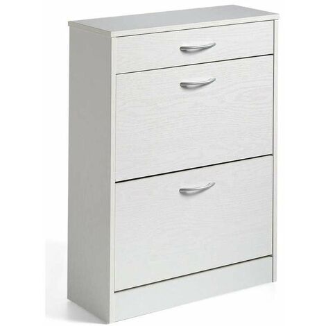 Armario Zapatero 2 Puertas  y 1 cajón acabado roble cambrian, 60 cm(ancho) 81 cm(altura) 23 cm(fondo)