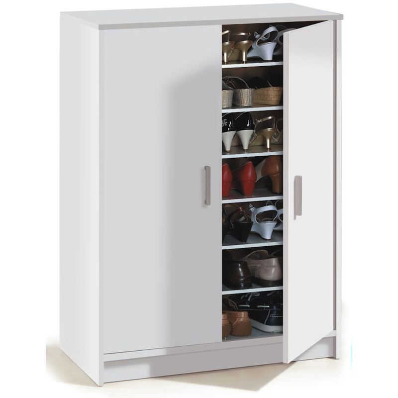 

Mueble zapatero Cisa color blanco armario auxiliar 6 estantes 75x36x101 cm