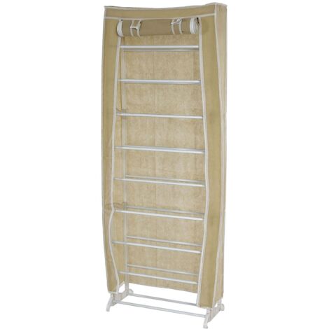 Armario zapatero Armario camping Armario plegable tela 140x52x18cm crema