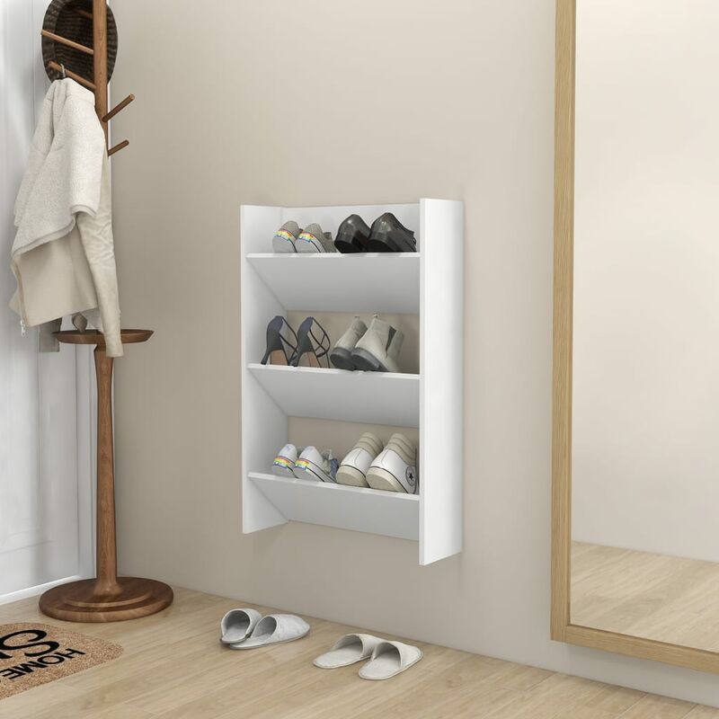 

Armario zapatero de pared aglomerado blanco 60x18x90 cm