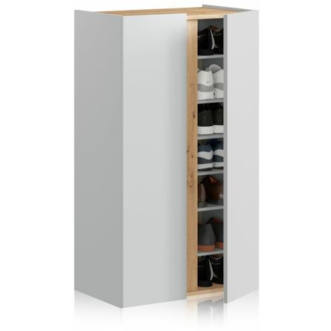Armario zapatero Eitan Blanco Artik (Blanco Mate) - Roble Nodi (ancho) x 102cm (alto)