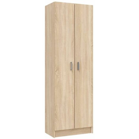 Armario zapatero Milan 2 puertas en acabado roble. 59 cm(ancho) 180 cm(altura) 37 cm(fondo)