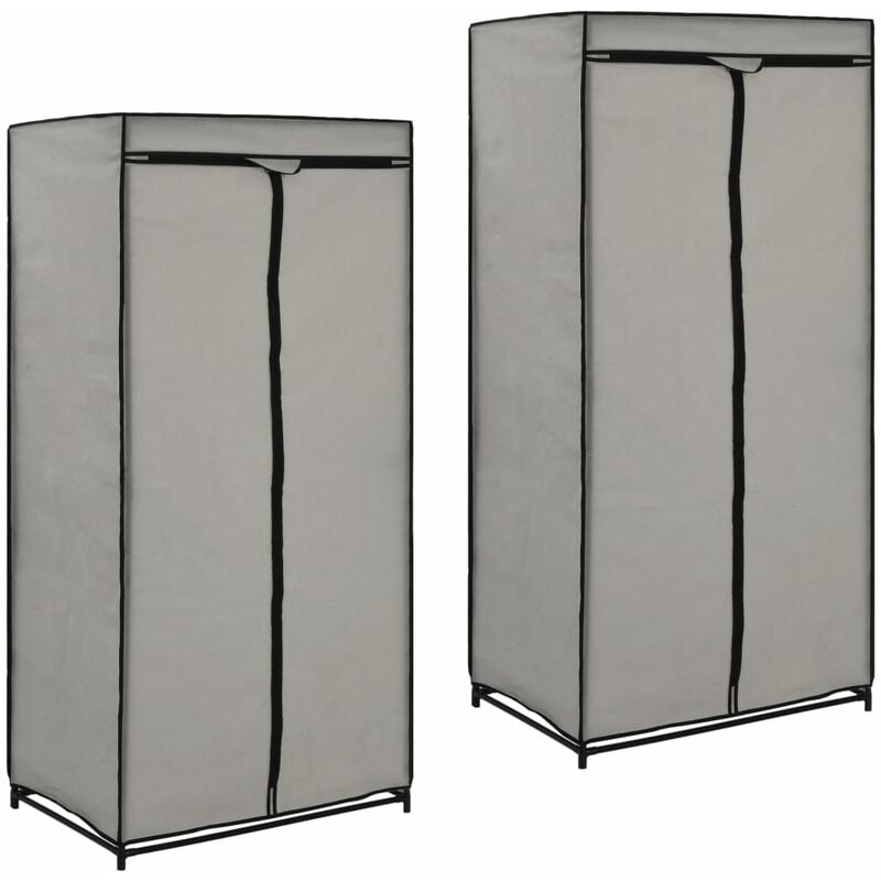 

Armarios 2 unidades gris 75x50x160 cm