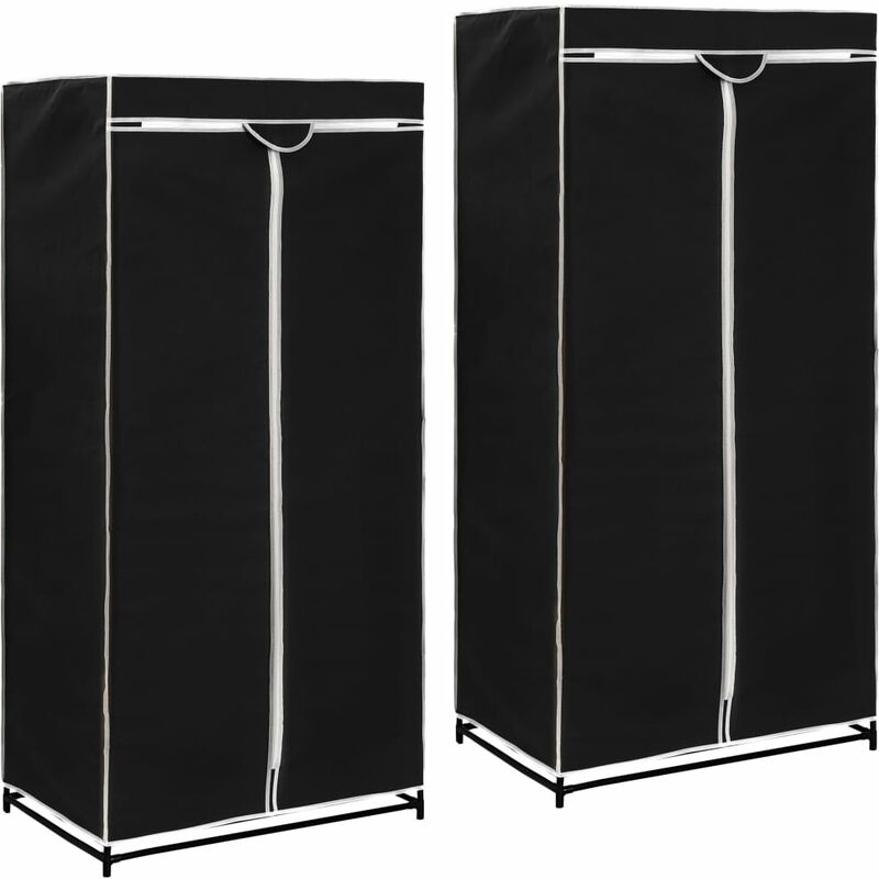 

Armarios 2 unidades negro 75x50x160 cm - Negro