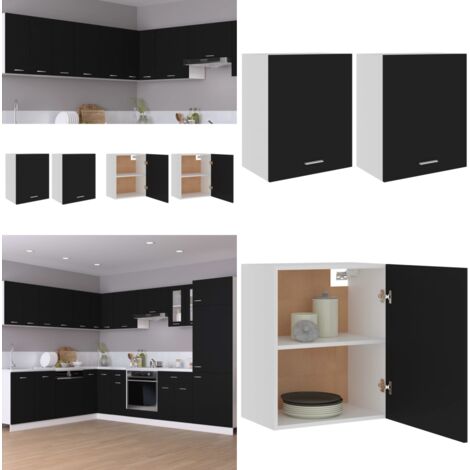 Armarios colgantes "Lyon" (2 unidades), color negro, 50 x 31 x 60 cm, madera de ingeniería - Armario cocina - Armarios colgantes