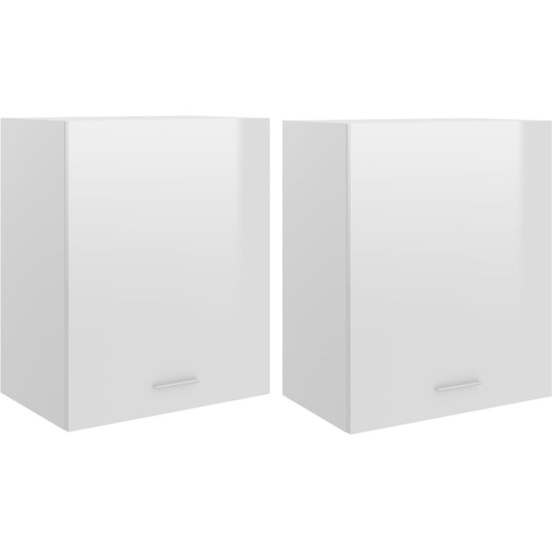 

Armarios colgantes 2 uds aglomerado blanco brillo 50x31x60 cm - Blanco - Vidaxl