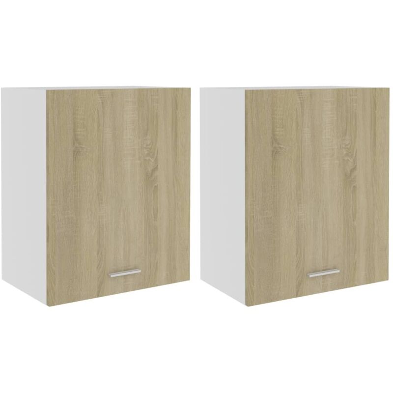 

Armarios colgantes cocina 2 uds aglomerado sonoma 50x31x60 cm - Marrón - Vidaxl