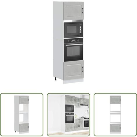 Armarios de horno -  Armarios para horno (2 unidades) "Kalmar" de madera de ingeniería gris hormigón