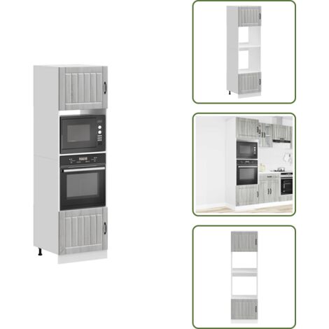 Armarios de madera - vidaXL Armarios para horno 2 uds Kalmar gris sonoma madera ingeniería - Armarios de ingeniería