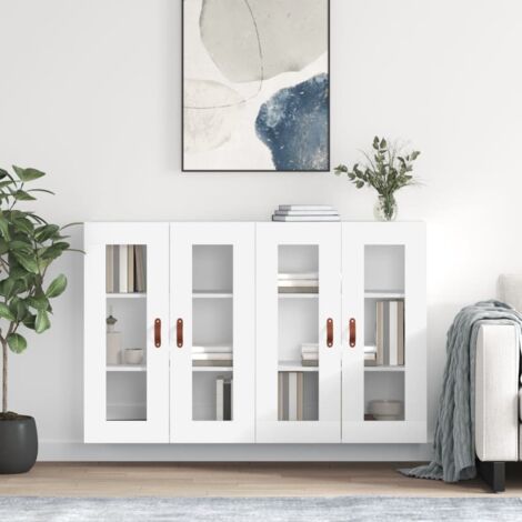 Armarios de pared 2 uds madera de ingeniería blanco vidaXL