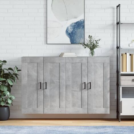 Armarios de pared 2 uds madera de ingeniería gris hormigón vidaXL