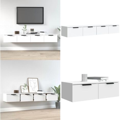 Armarios de pared 2 unidades contrachapada blanco 68x30x20 cm - Armarios de madera - Armarios de pared contrachapada