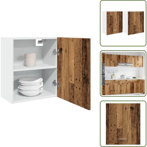 Armarios de pared - vidaXL Armarios colgantes 2 unidades "Lyon" Madera vieja 50x31x60 cm Madera de ingeniería - Madera de ingeniería