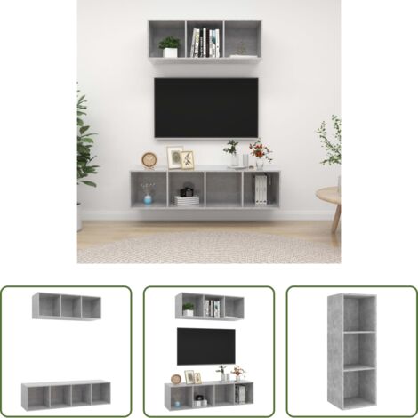 Armarios de TV -  Set de muebles de salón 2 pzas madera ingeniería gris hormigón