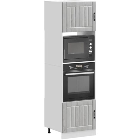 Armarios para horno 2 uds Kalmar gris  madera ingeniería