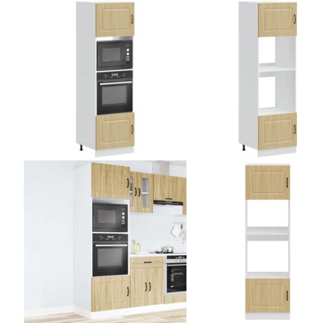 Armarios para horno (2 unidades) "Kalmar" de madera de ingeniería de roble Sonoma - Armarios de horno - Armarios de cocina