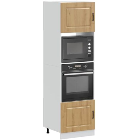 Armarios para horno (2 unidades) "Kalmar" de roble artesanal de madera de ingeniería