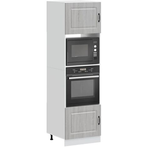 Armarios para horno (2 unidades) "Kalmar" Gris  Madera de ingeniería