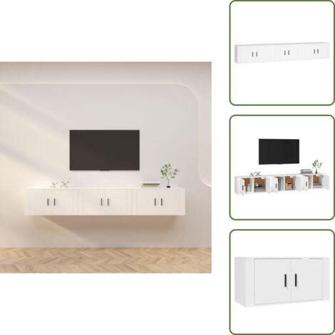 Armarios para TV - vidaXL Muebles para TV de pared 3 uds blanco 80x34,5x40 cm - Almacenamiento para TV