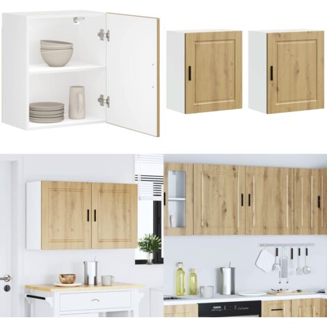 Armarios pared para cocina 2 uds Porto roble artesanal - Armario de pared - Almacenamiento en cocina