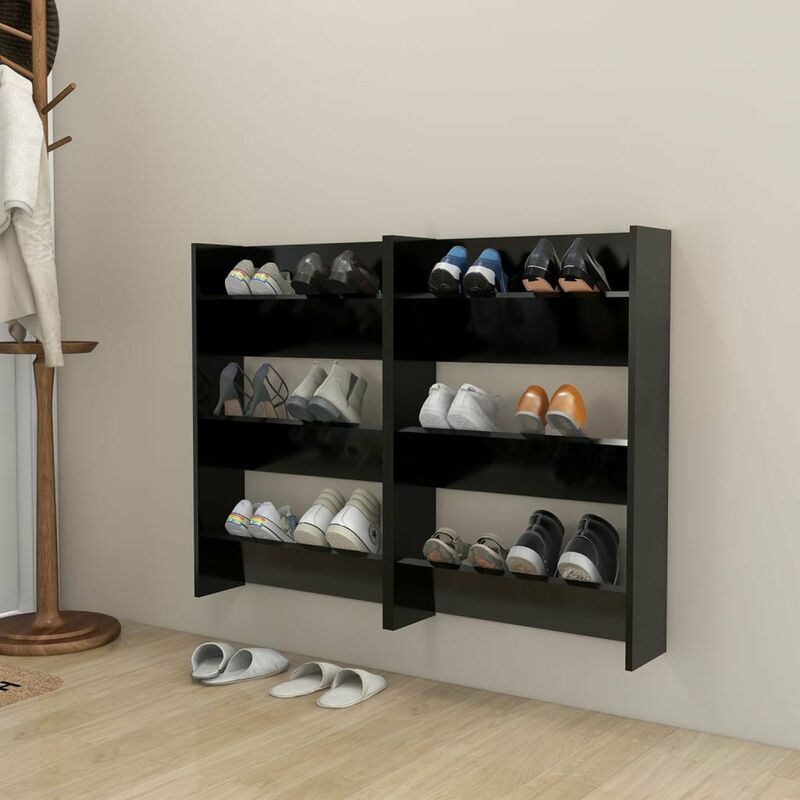 

Armarios zapateros de pared 2 uds aglomerado 60x18x90 cm