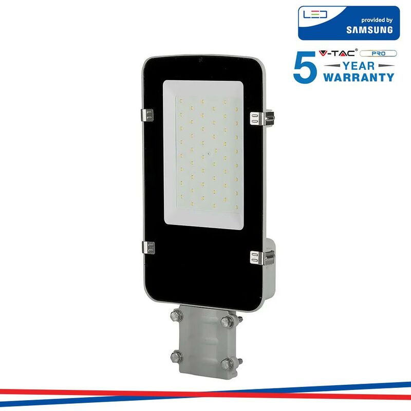 Image of Vtac - led armatura stradale samsung chip a++ 5 anni warranty - 30W corpo griggio 6400K - Luce fredda