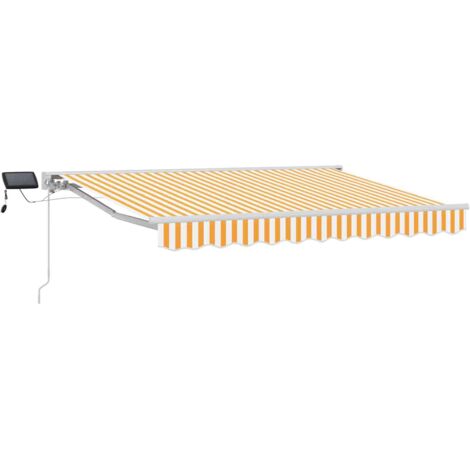 Armazón de toldo manual con LEDs Amarillo y 3,5 x 2,5 m