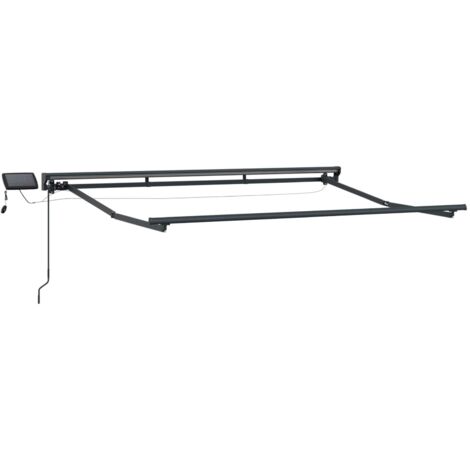 Armazón de toldo manual con LEDs Antracita 3 x 2,5 m Aluminio
