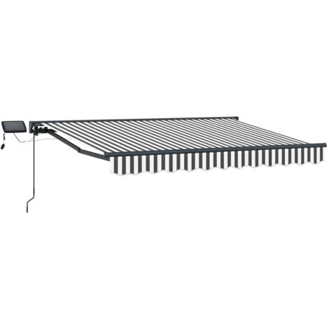 Armazón de toldo manual con LEDs Antracita y  3,5 x 2 m