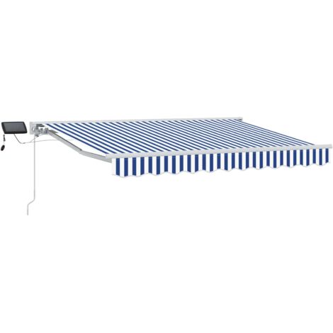 Armazón de toldo manual con LEDs Azul y 2,5 x 2 m