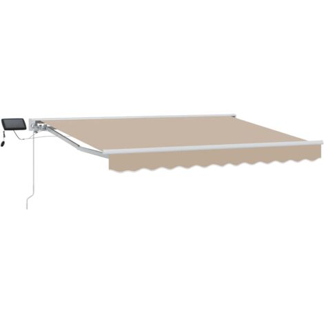 Armazón de toldo manual con LEDs Beige y  3 x 2,5 m