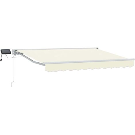 Armazón de toldo manual con LEDs Crema y  3,5 x 2,5 m