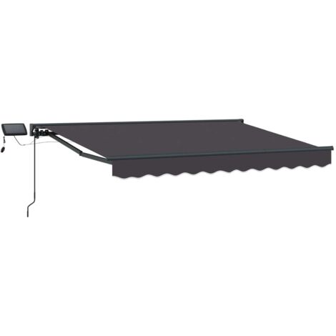 Armazón de toldo manual con LEDs Gris antracita 3,5 x 2 m